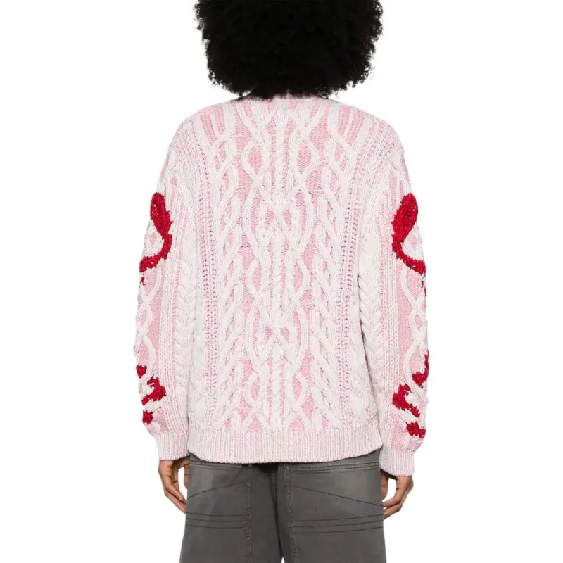Givenchy Lunar Year Snake V Neck Cardigan 'Ivory/Pink'-2