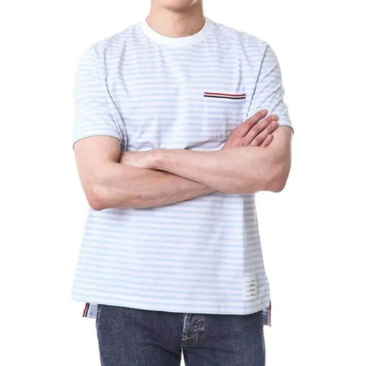THOM BROWNE Stripe Printed Crewneck T Shirt-4