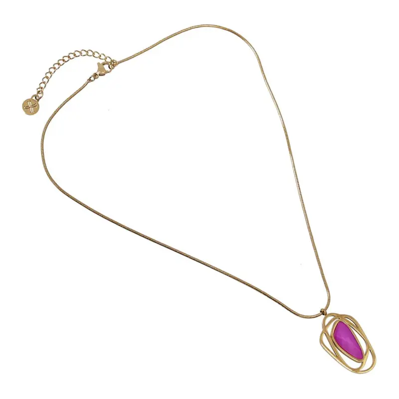 ANARTXY Surgical Steel Acrylic Necklaces Unisex Pink-1