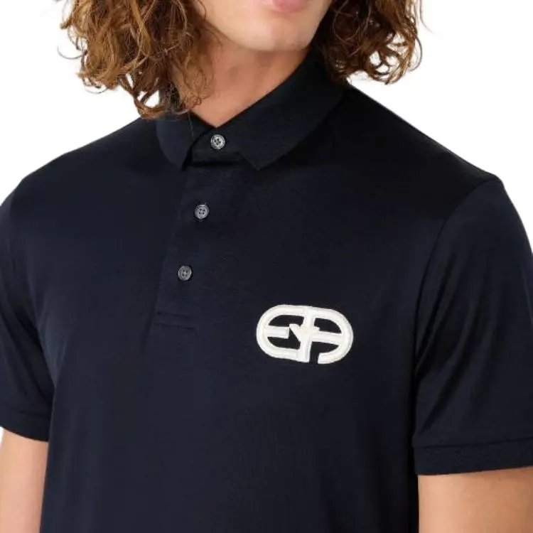 EMPORIO ARMANI Lyocell blend Jersey Polo Shirt With Embossed Ea Logo Embroidery-5