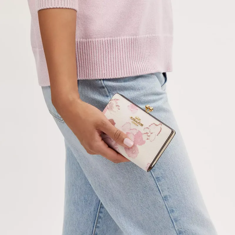 COACH Kisslock Coated Canvas Wallet Medium Size Women's Chalk Multicolor-2