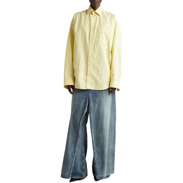 Balenciaga Cocoon Shirt 'Light Yellow/White'-2