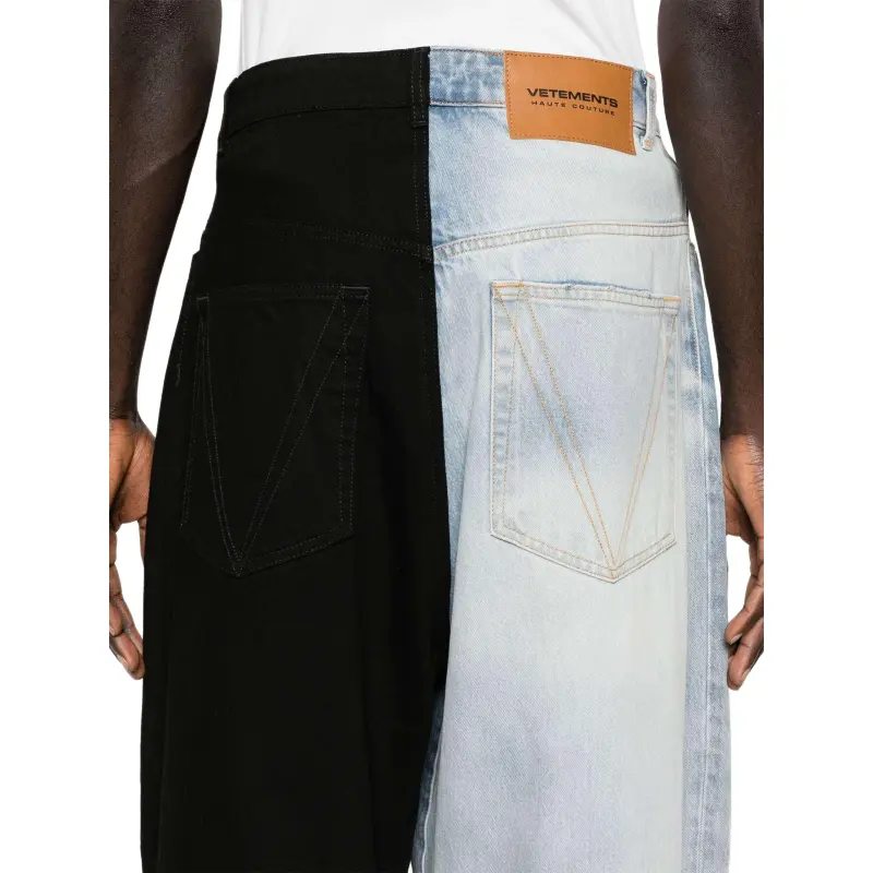 Vetements Logo Patch Wide Leg Jeans-4