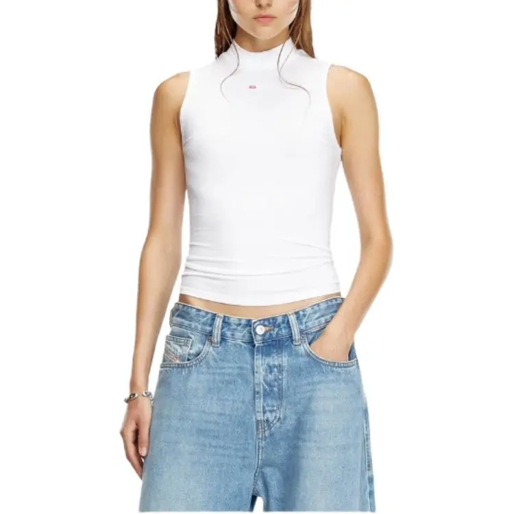 DIESEL Mock Neck Ribbed Tank Top-2
