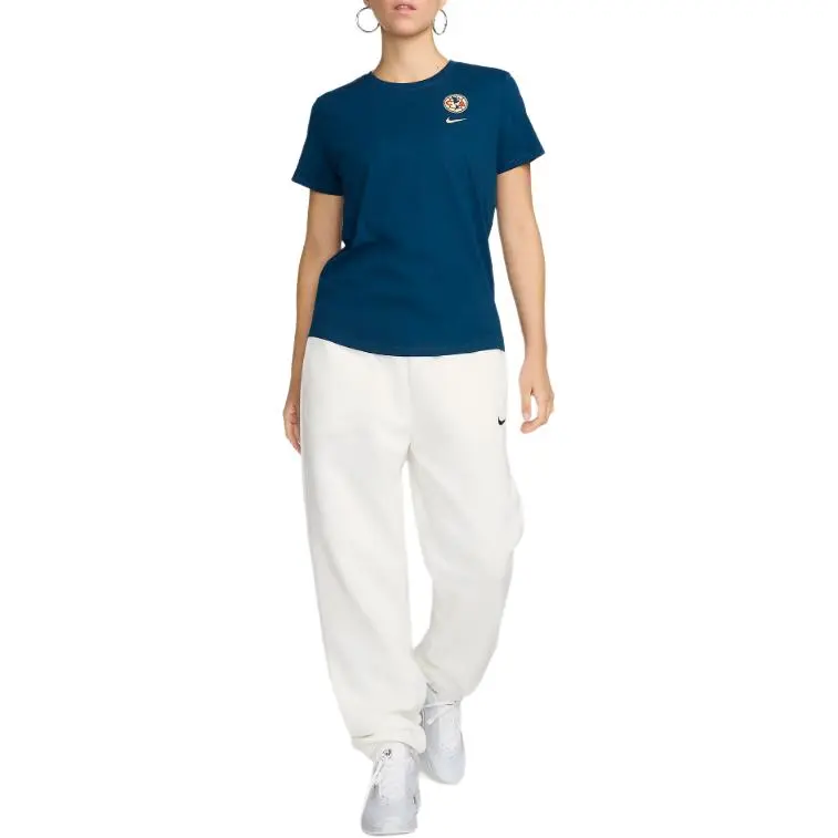 Nike Club América T-Shirt Women's Embroidered Straw Blue-2