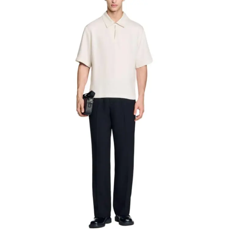 Sandro Zip up Polo Shirt-2