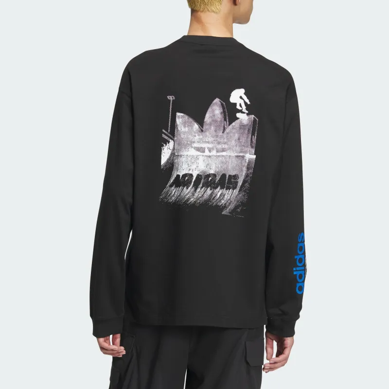 Adidas Originals CITY SKATE LONG SLEEVE T Shirt Men's Black-3