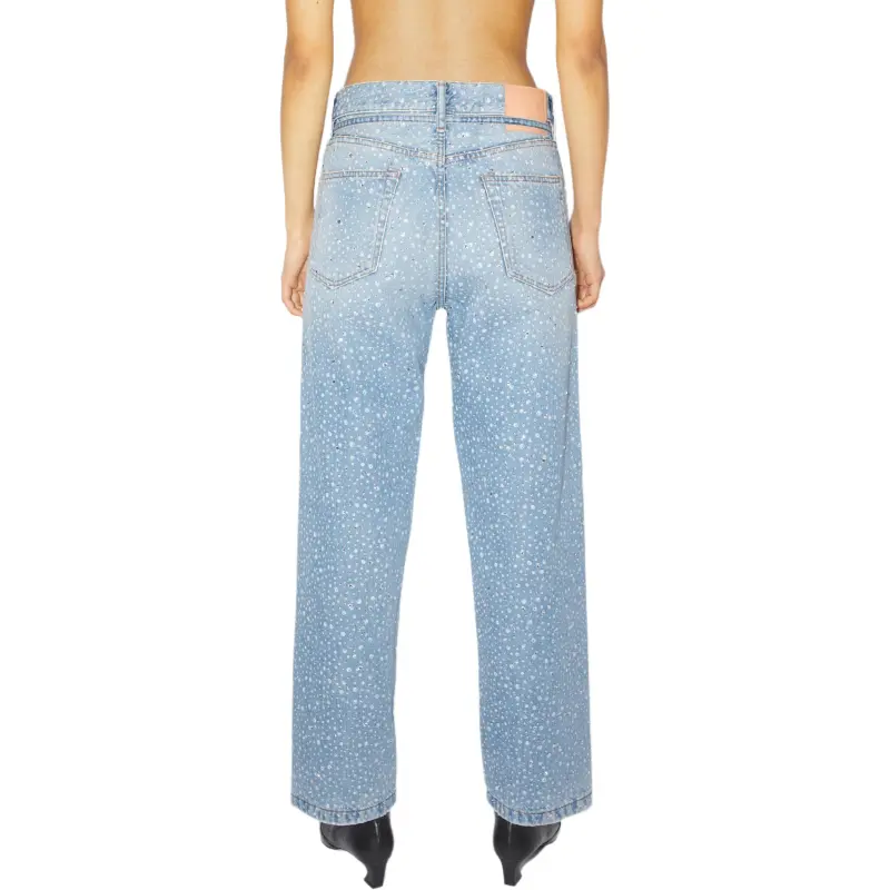 Acne Studios Jeans 1991 TOJ Rhinestone Unisex Light Blue-4