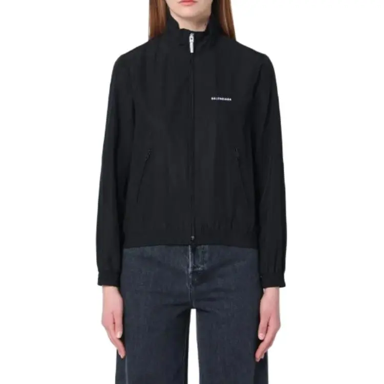 Balenciaga Logo Embroidered Zip Up Jacket-3