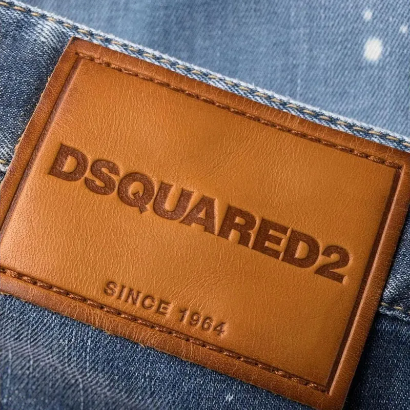 DSQUARED 2 Logo Patch Distressed Slim Cut Jeans-7