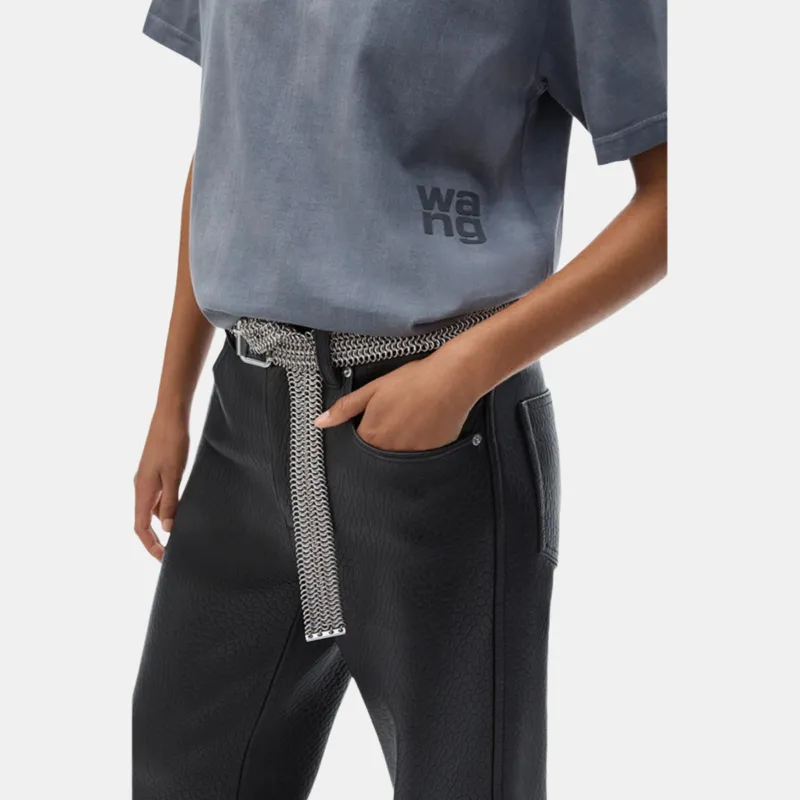 T By Alexander Wang Essential Jersey Puff Logo Short Sleeve Tee Washed Asphal-3