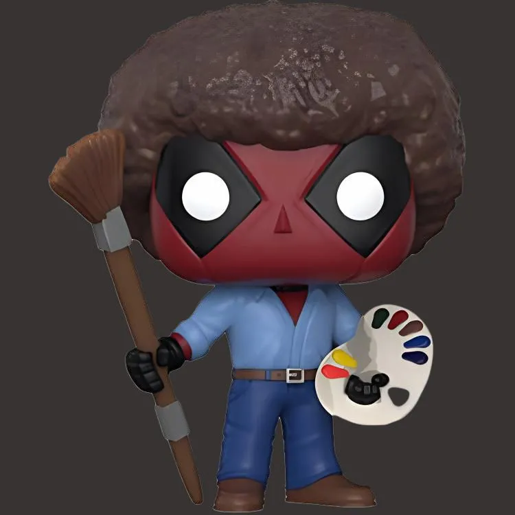 Funko Deadpool Pop 2 Bobross Edition Chibi Figures-1