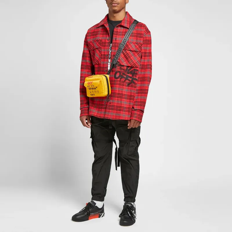 OFF WHITE Polyester Shoulder Bag Crossbody Bag Unisex Yellow-5