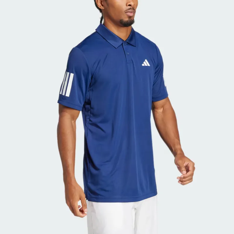 Adidas Tennis3 Stripes Polo Shirt Men's Dark Blue-3