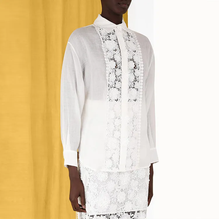Zimmermann Raie Lace panel Shirt-4