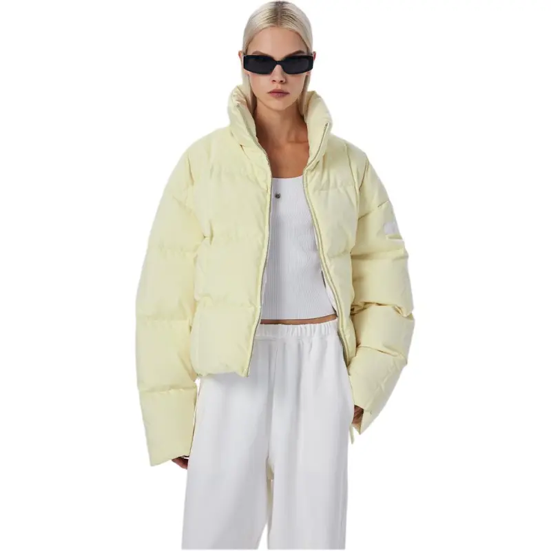 MEFUR Down Jacket Women's Checkerboard Turtle Patch Morning Yellow-5
