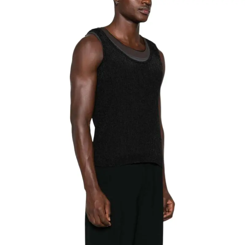 FENDI Tank Tops Men Black-3
