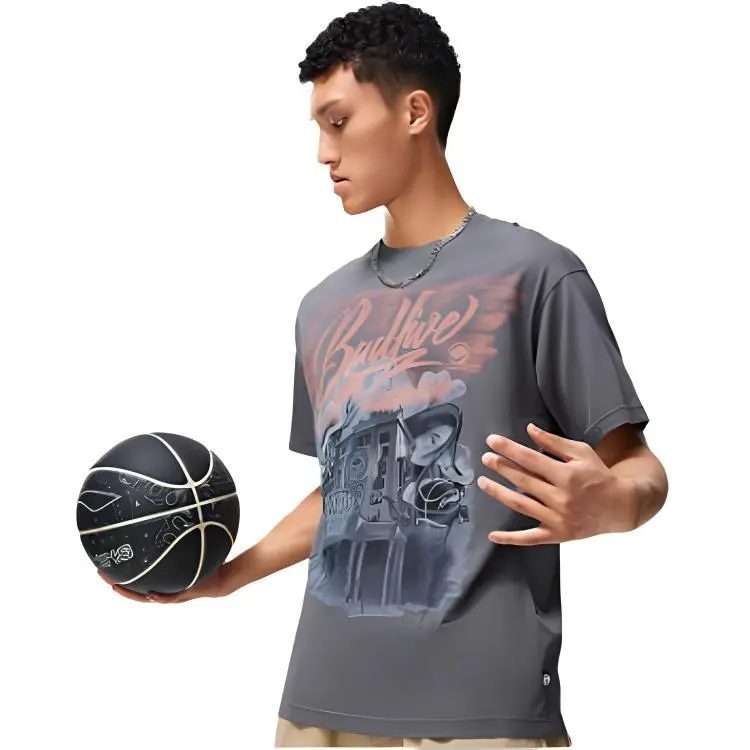 LiNing Badfive T Shirt Men's Smoky Ink Gray-3