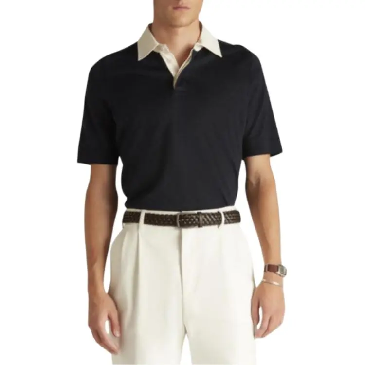 Dunhill SS25 Polo Shirt Men's Marine Blue-1