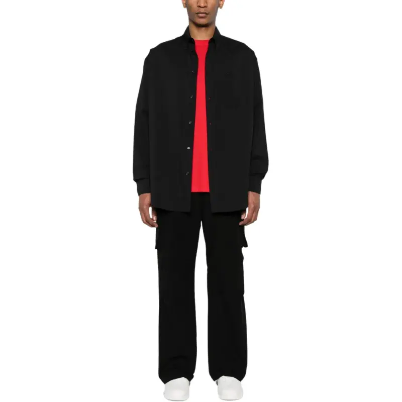 OFF WHITE Logo Embroidered Buttoned Shirt Jacket-2