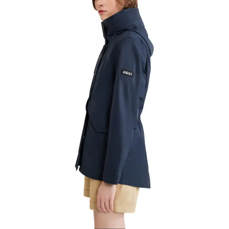 AIGLE Waterproof And Windproof Windbreaker Jacket Women's Imperial Dark Blue-3