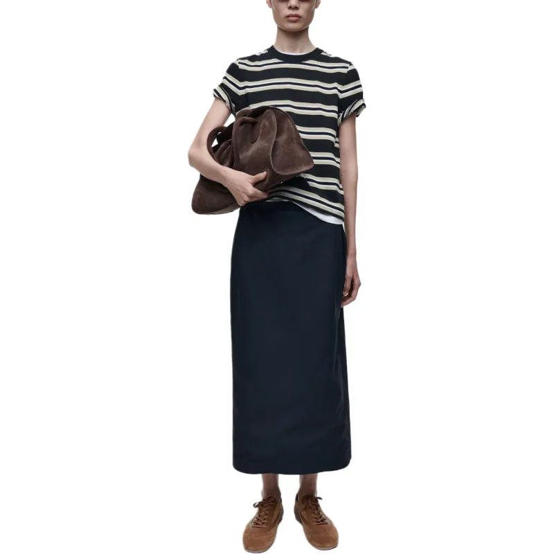 COS T Shirt Women's Dark Blue Stripes-2