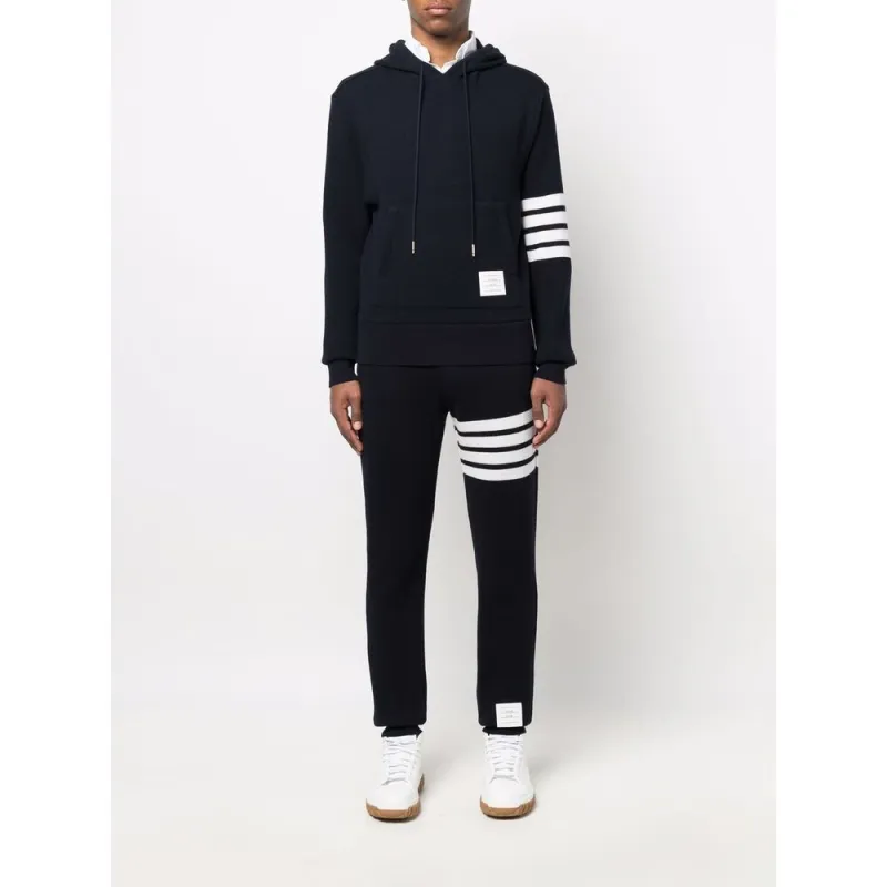 THOM BROWNE Drawstring Knitted Hoodie-2