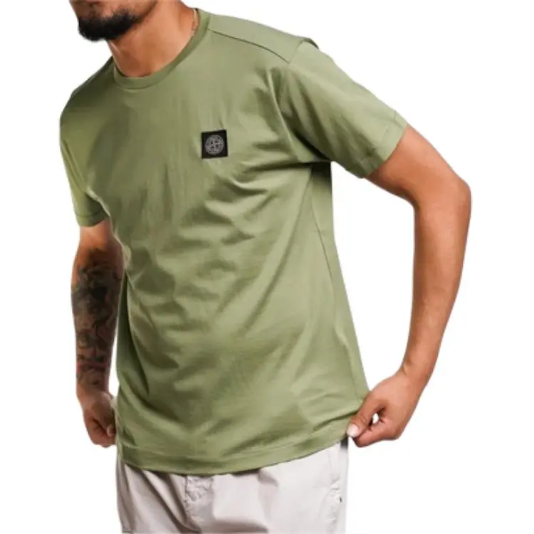 STONE ISLAND Logo patch Short sleeved T shirt-2
