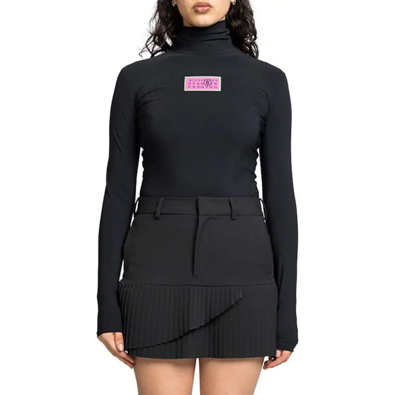 MM6 Maison Margiela Numbers Patch High Neck Bodysuit-2