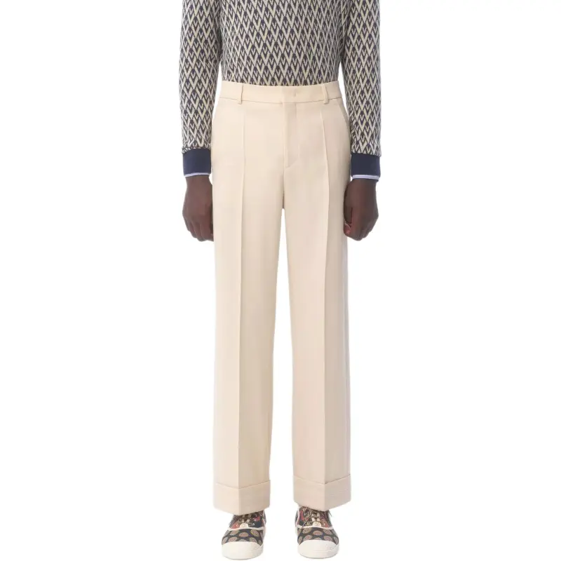 Valentino Turn up Gabardine Trousers-2