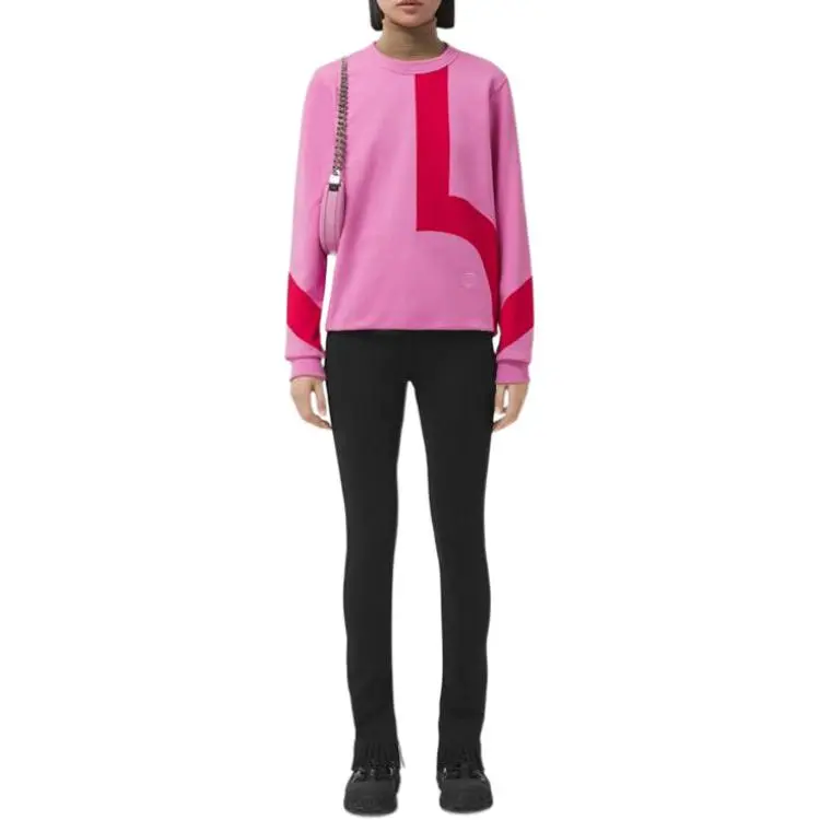 Burberry Fairhall Flag Print Cotton Sweatshirt Primrose Pink-1