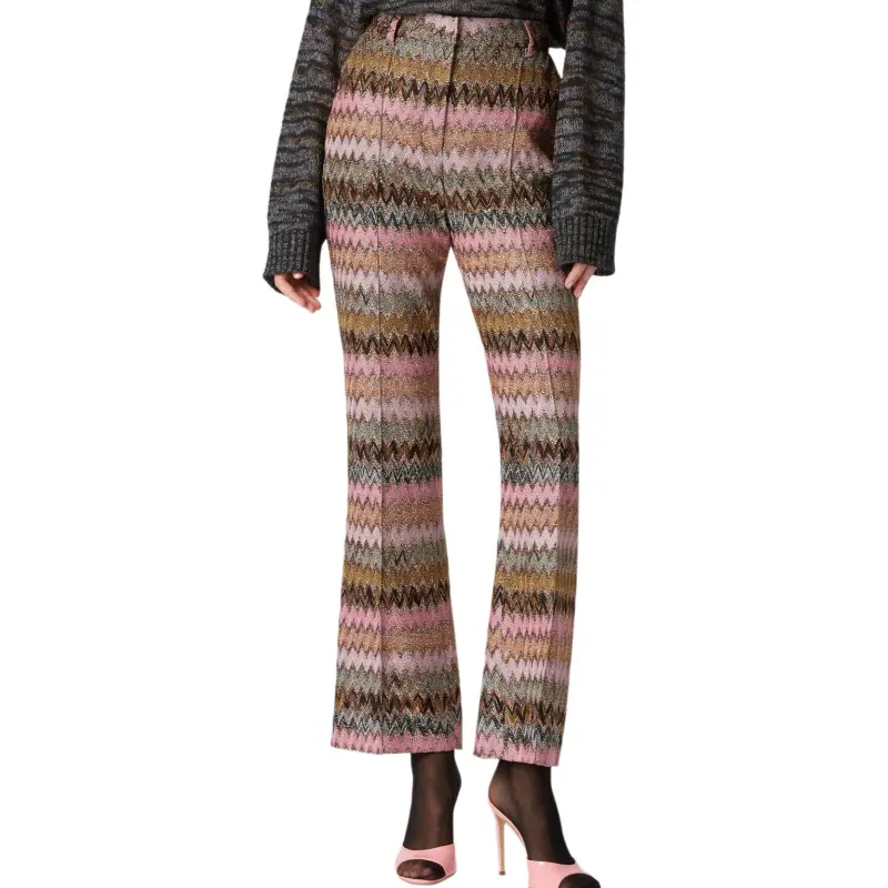 MISSONI Zigzag Lame Patterned Cropped Pants-4