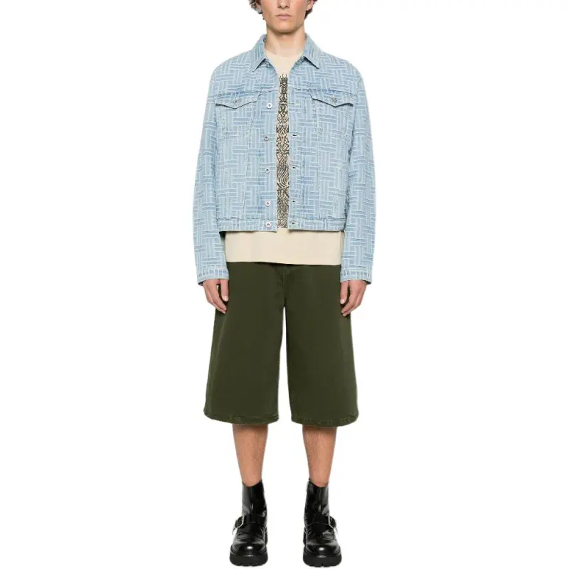 KENZO Weave Printed Denim Trucker Jacket-2