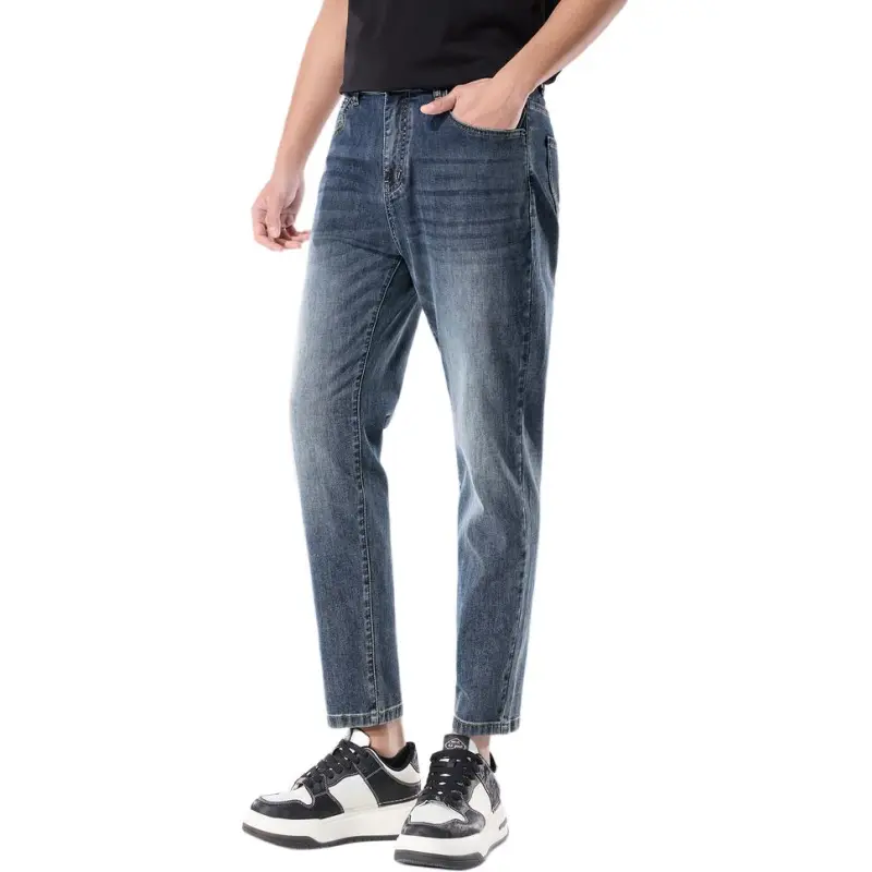 HLA Power Young Series Jeans Men's Blue Gray Denim Gradient-4