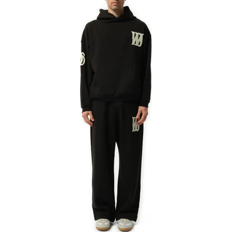 WE11DONE Boucle Letter Logo Hoodie Sweatshirt Men's Black-1