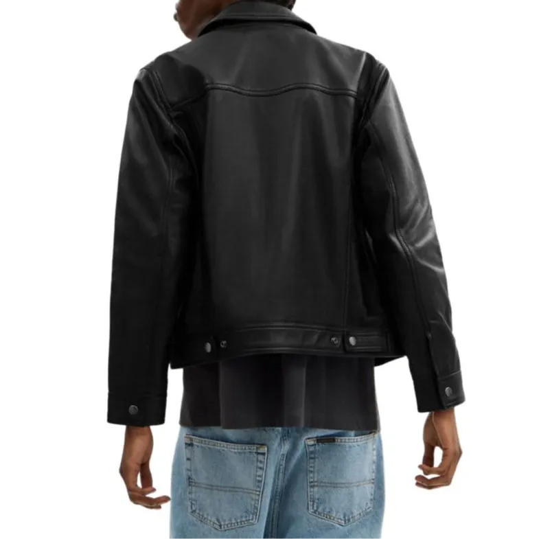 COACH Leather Jacket Men's Black-2