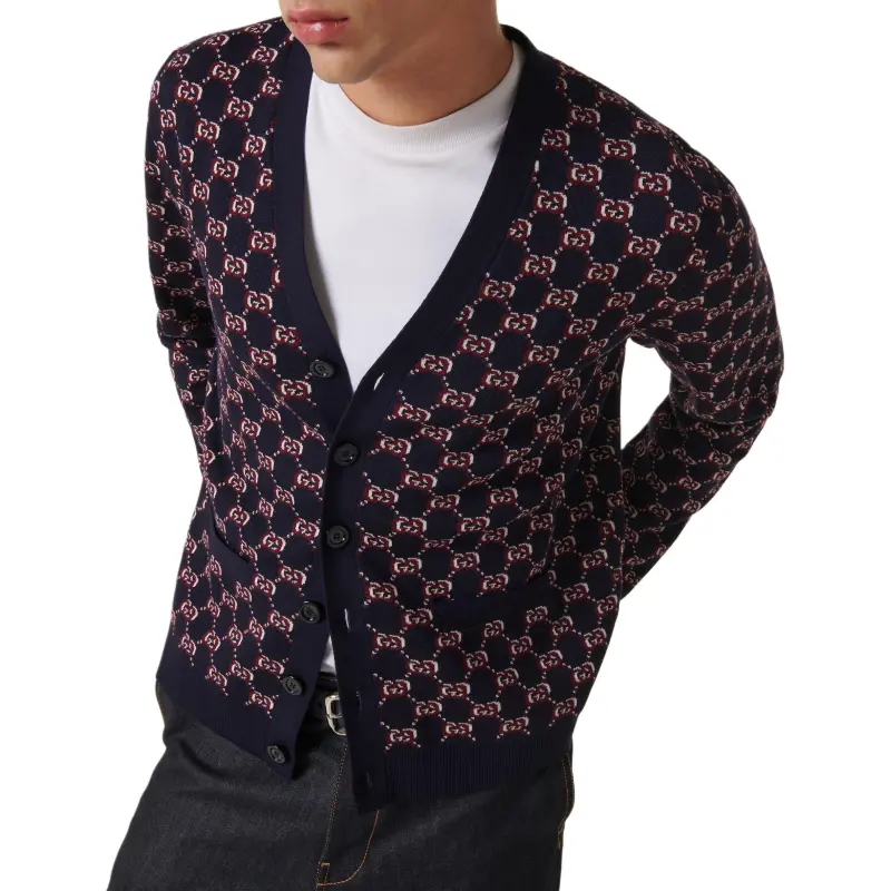 GUCCI Monogrammed Button Up Cardigan-4