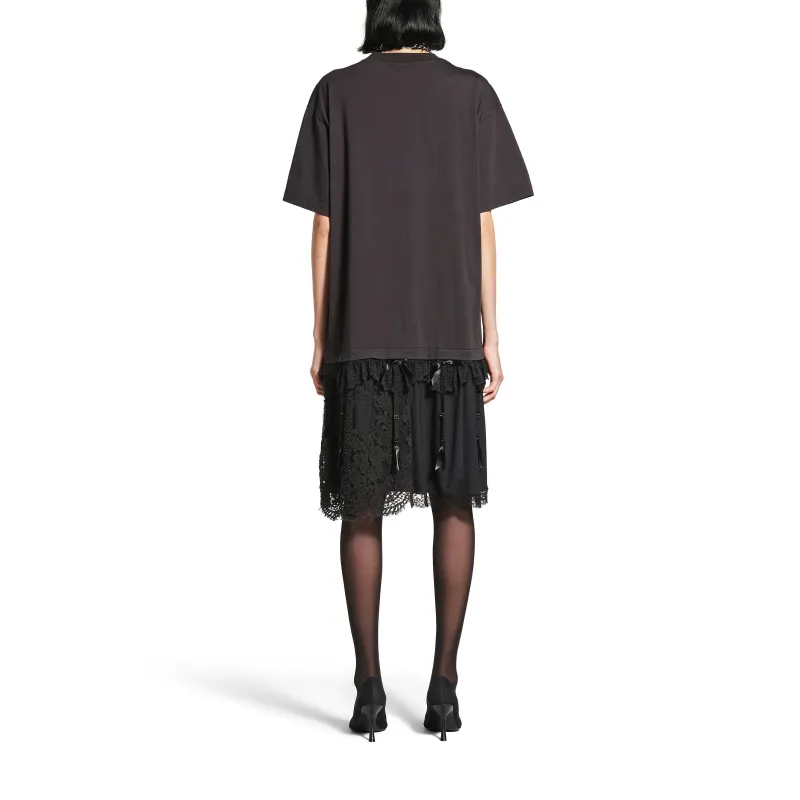 Balenciaga SS25 Short Sleeved Dress Regular Fit Women's Black-3