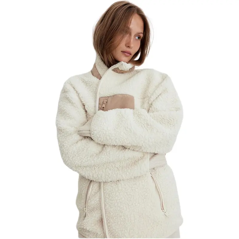 H&M Velvet feel Coat Women's Cream-2