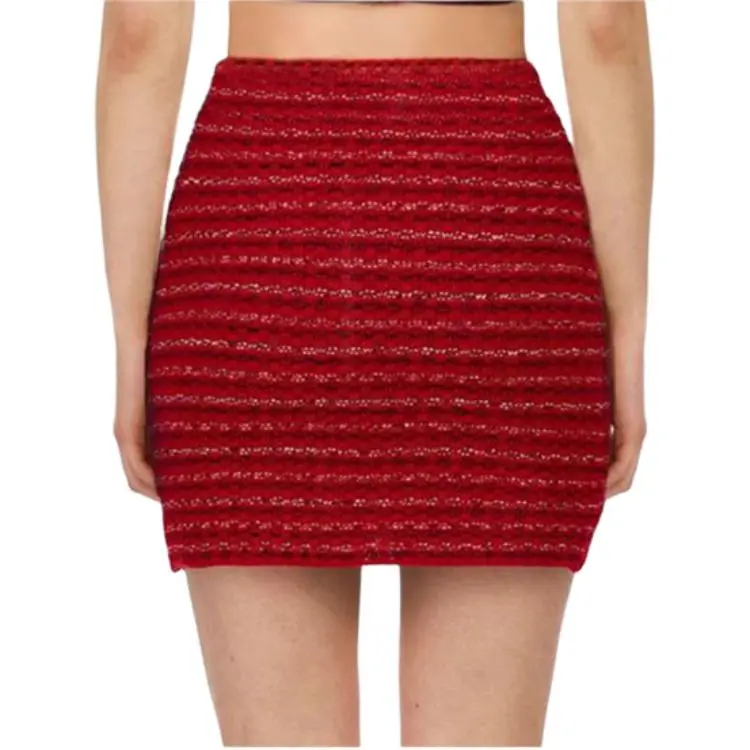 Self portrait Casual Short Skirts Women's Burgundy-3