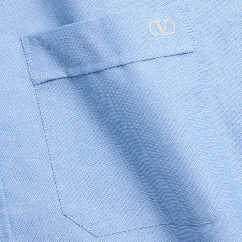 Valentino Logo Embroidered Long Sleeve Shirt-7