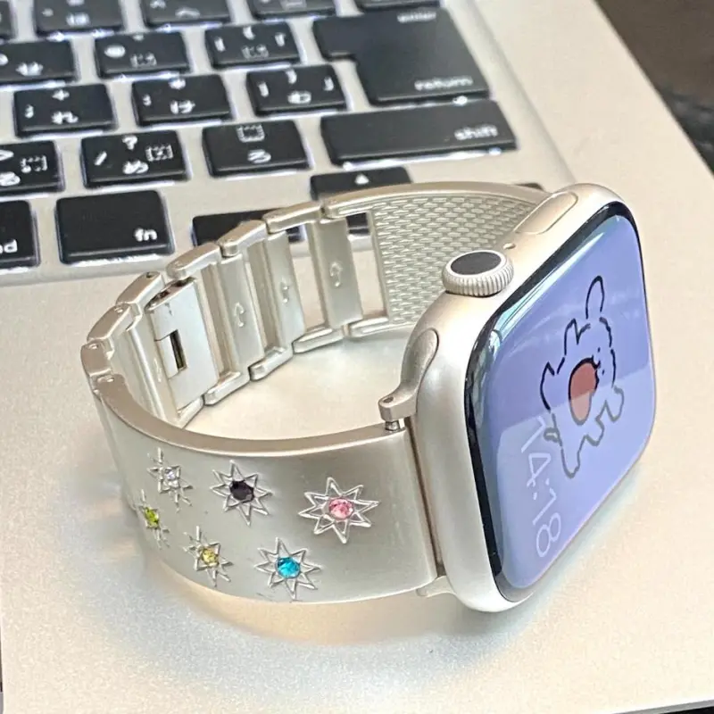 KVZUVUU Apple Compatibility Watch Band Metal-1