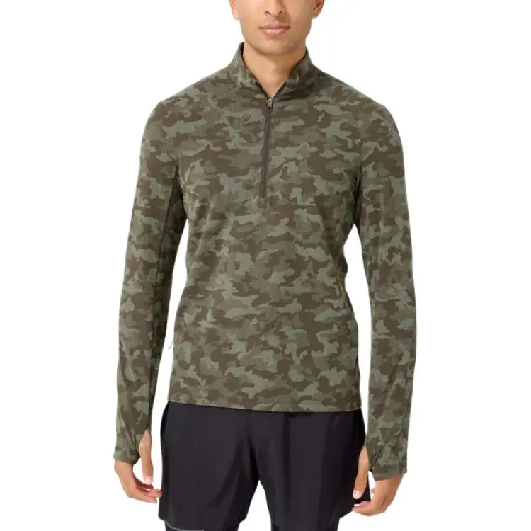 Lululemon Surge Warm Sweatshirts Men Camouflage Dark Olive-1