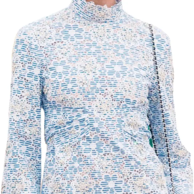 CHANEL 25C Long Sleeved Dresses Women's Light Blue-3