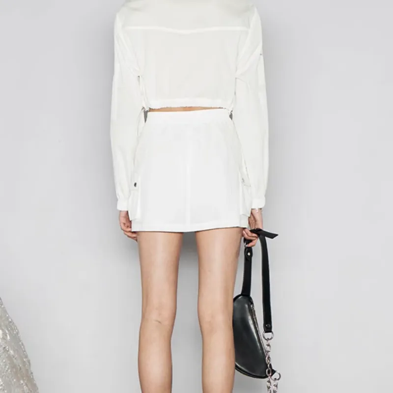 GIMING Casual Short Skirts Women's White-2