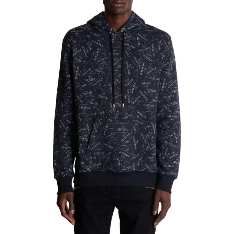 BALMAIN Couture Label print Hoodie-1