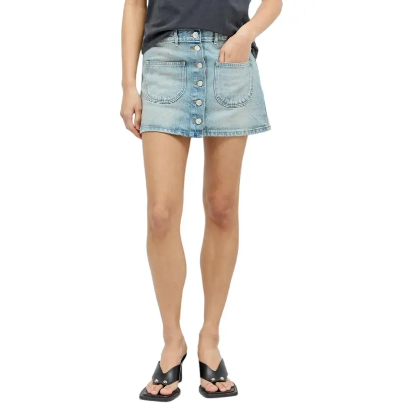 COURREGES Multiflex Denim Mini Skirt 'Light Blue Wash'-4