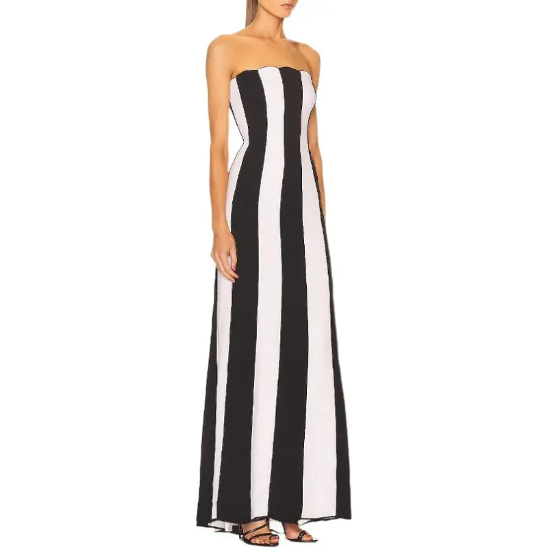 Valentino Sleeveless Dress Women's Black White-2