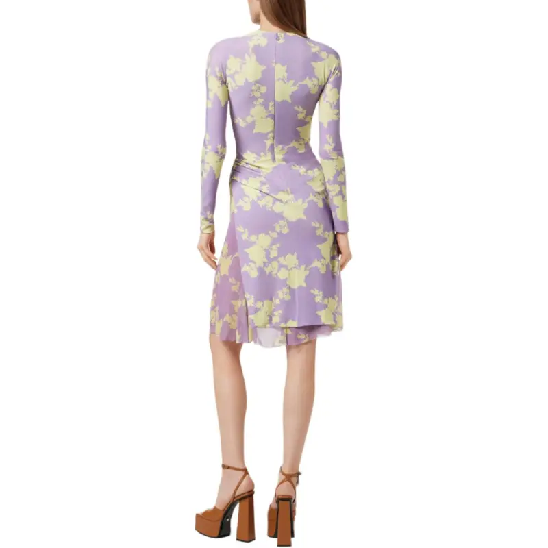 VERSACE Wild Roses Gathered Midi Dress-2
