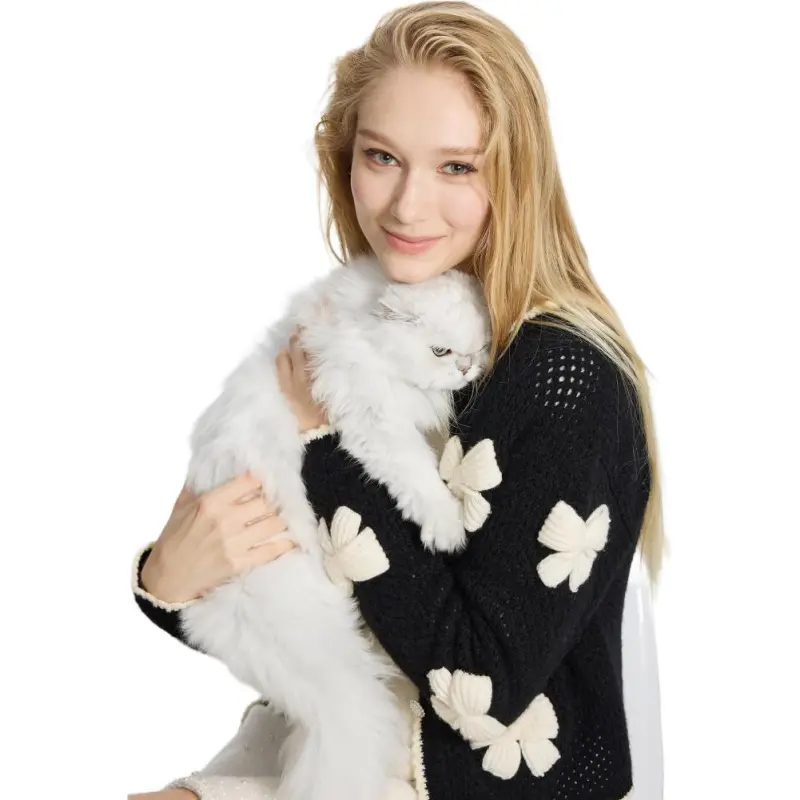 Bebe FW24 Knitwear Women's Black White-3